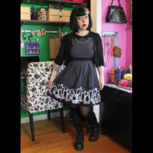 Sourpuss Dresses & Skirts - Sourpuss Grave Digger Lizzie Dress M stretchy